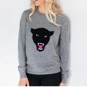 Brodie Cashmere. Panther jumper in White. sz M